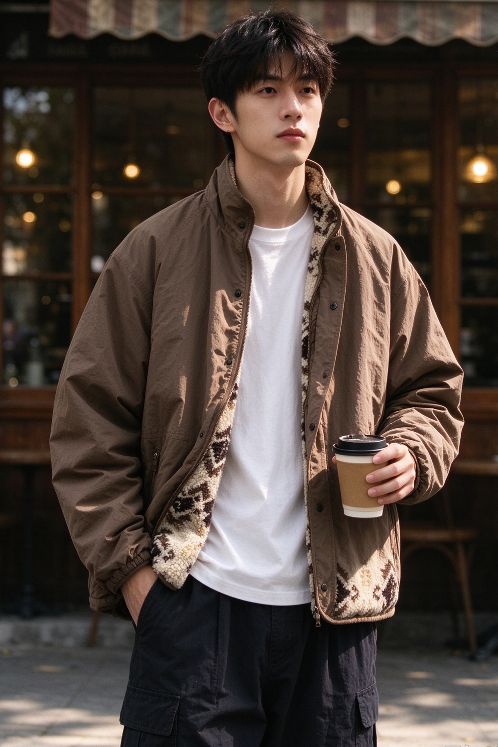 Reversible Fleece Jacket – Geometric Pattern | Yamalinclothes | Vintage workwear outfit