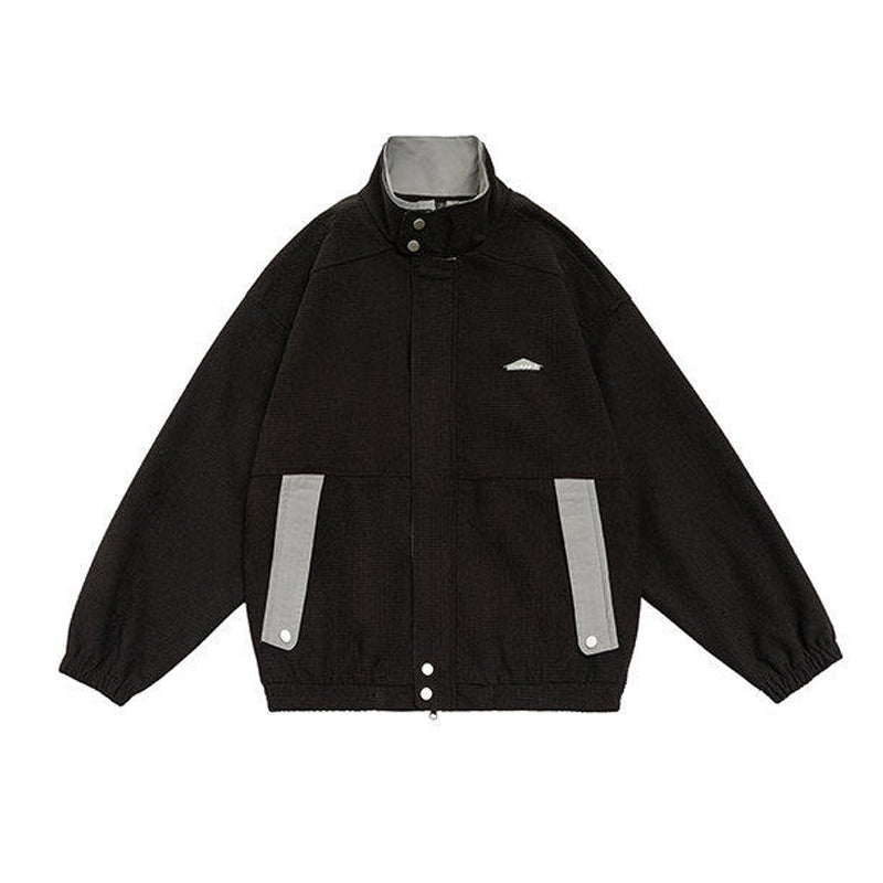 Corduroy Jacket – Contrast Stand Collar & Pocket Trim | Yamalinclothes