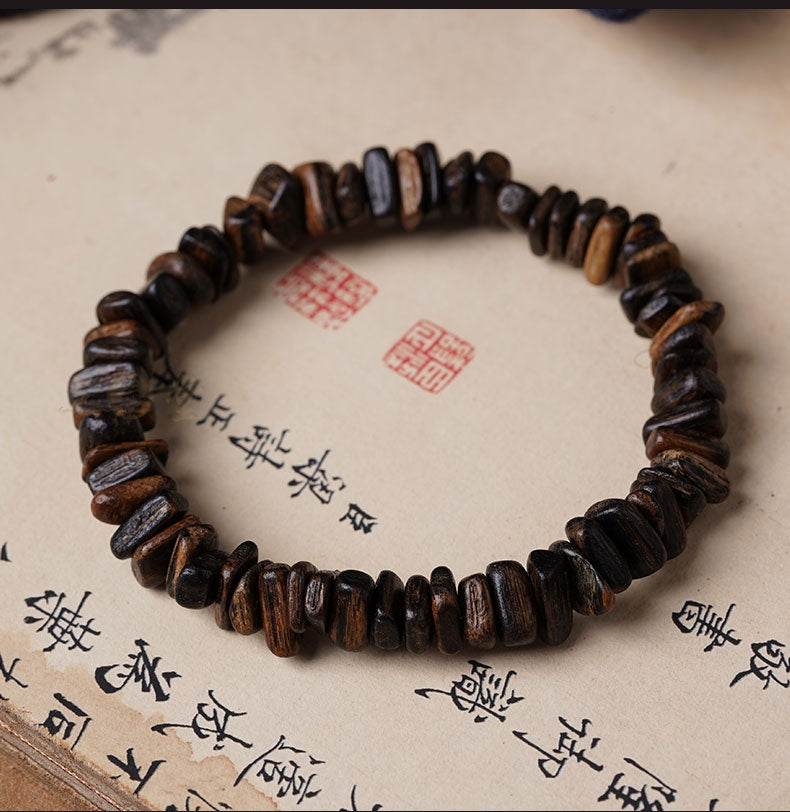 Bargain Natural Submersible Grade Dalagan Shape-Shifting Agarwood Bracelet Old Material High Oil Women's Men's Wooden Cultural Play Bracelet