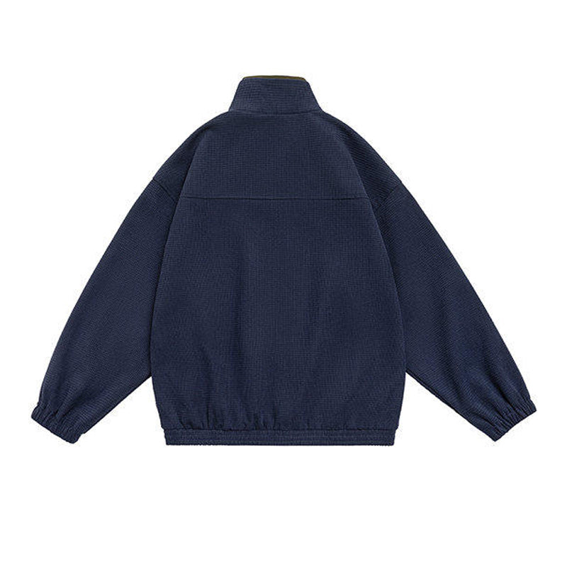 Corduroy Jacket – Contrast Stand Collar & Pocket Trim | Yamalinclothes