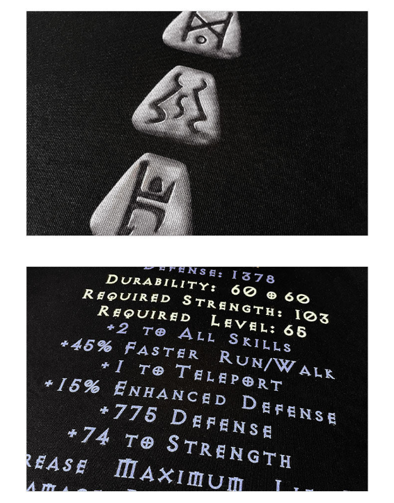 TEE7 Diablo Rune Mystery Crewneck Sweatshirt - Vintage Washed Heavyweight Cotton (Unisex)