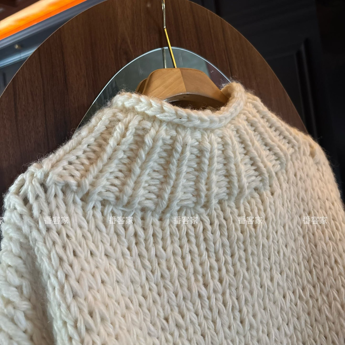 Women's High-End Wool Knitted Cardigan - Autumn Winter Lazy Style High Collar Horn Button Short Loose Top