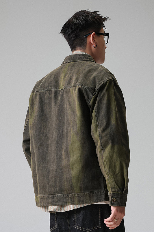 Tie-Dye Washed Cargo Jacket – American Vintage Oversized Unisex