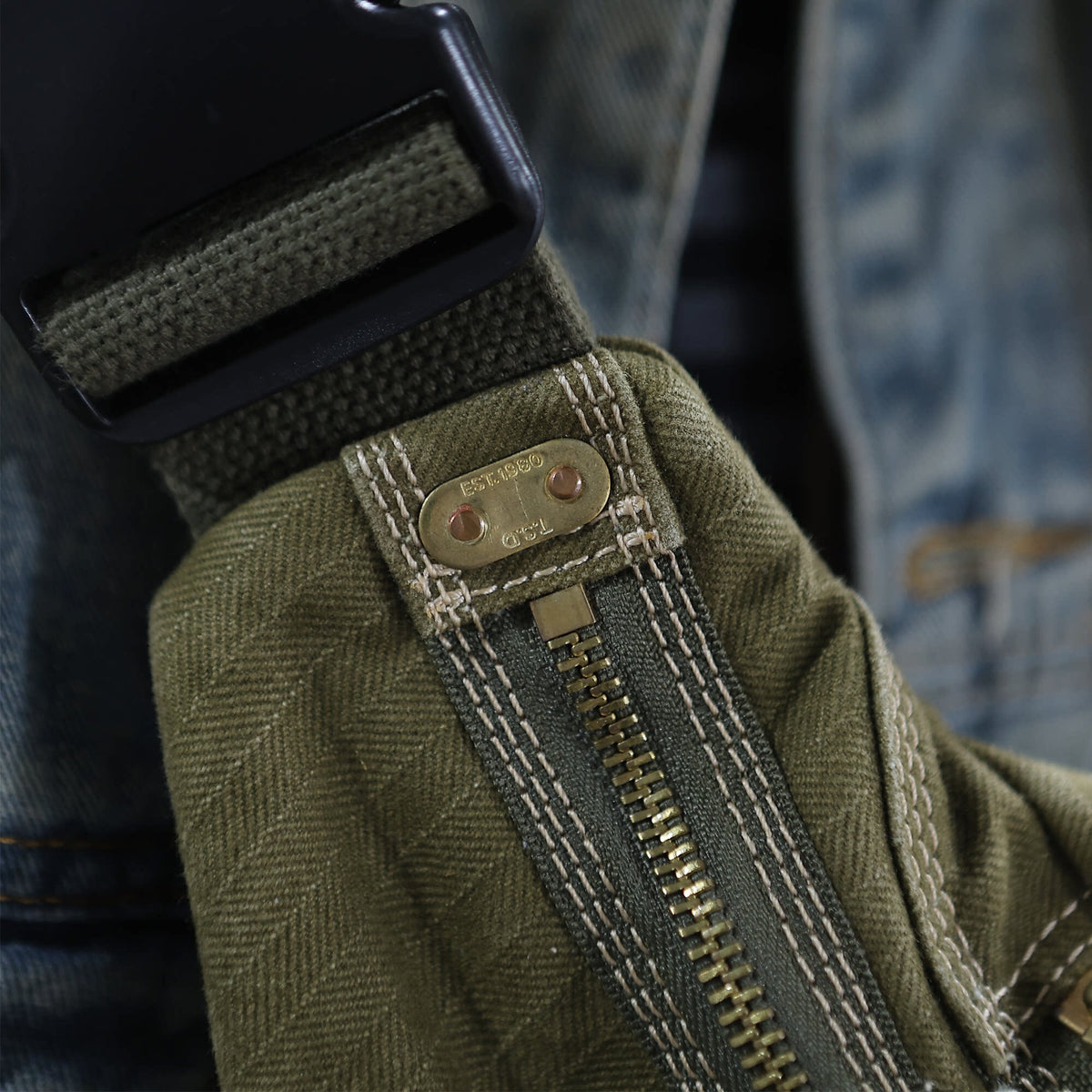 Herringbone Canvas Chest Bag – Motorcycle Crossbody Men | Yamalinclothes