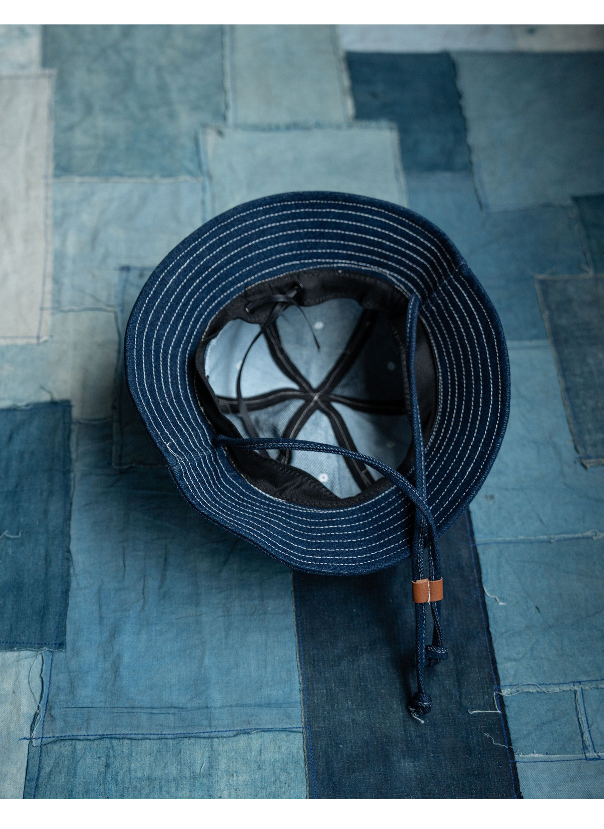 Indigo Dyed Handmade Patchwork Bucket Hat – Japanese Vintage Unisex | Yamalin clothes | Vintage workwear outfit for men