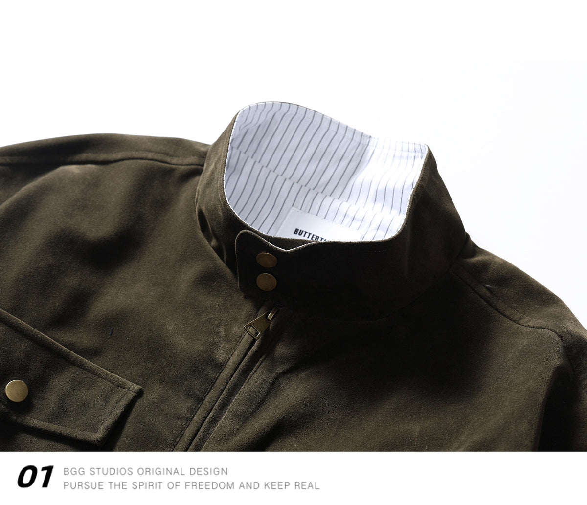 Stripe Patchwork Stand-Collar Harrington Jacket – Oversized Unisex | Yamalinclothes