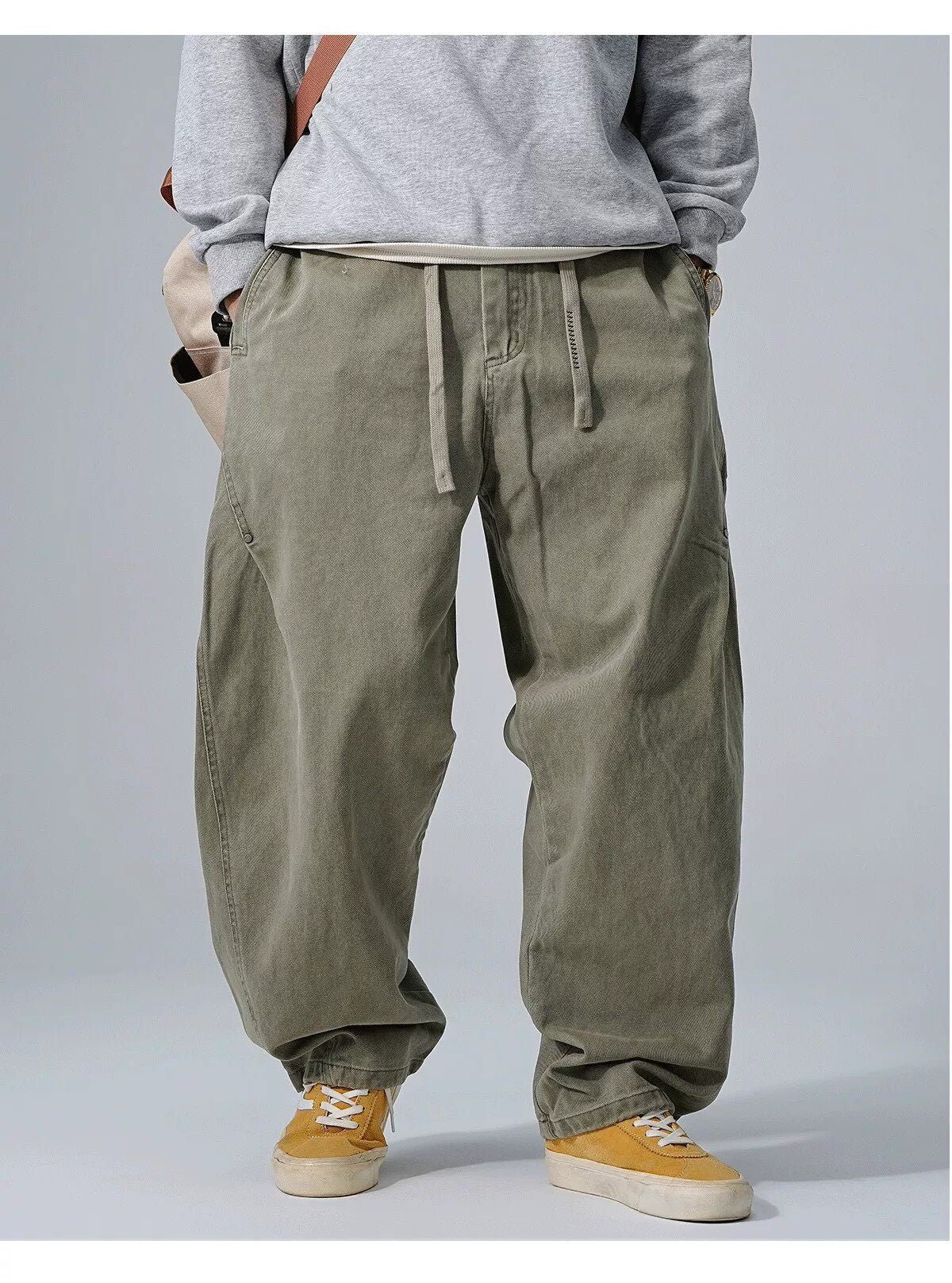 Cotton Baggy Pants – Drawstring Waist & Relaxed Leg