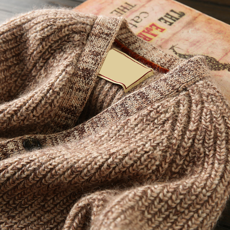 X06 Heavy all wool! Italian single foreign trade tail goods high-end men's autumn and winter knitted cardigan thickened sweater coat