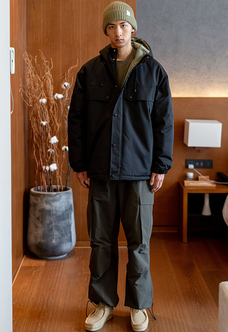 Hooded Padded Jacket – Large Flap Pockets | Yamalinclothes