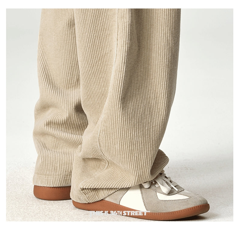 Japanese Heavy Corduroy Wide Leg Pants – Loose Straight Washed Slacks for Men | Japanese vintage | yamalin clothes | Yamalinclothes