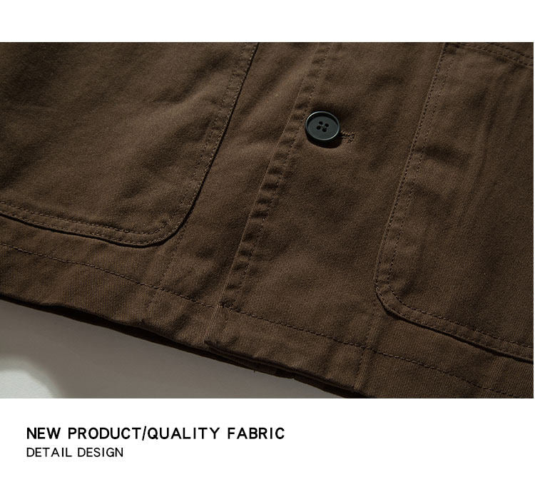 Chore Jacket – Brown Three-Pocket Design