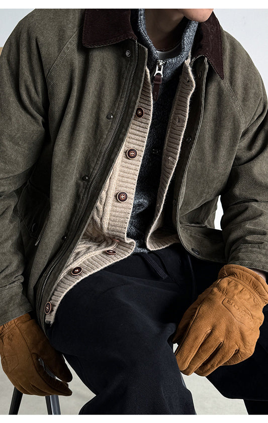 Heavy Washed Corduroy Patchwork Detroit Jacket – American Vintage Unisex