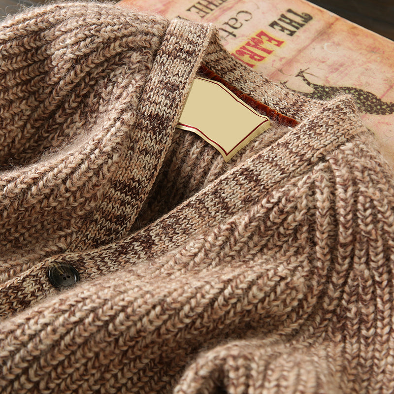 X06 Heavy all wool! Italian single foreign trade tail goods high-end men's autumn and winter knitted cardigan thickened sweater coat