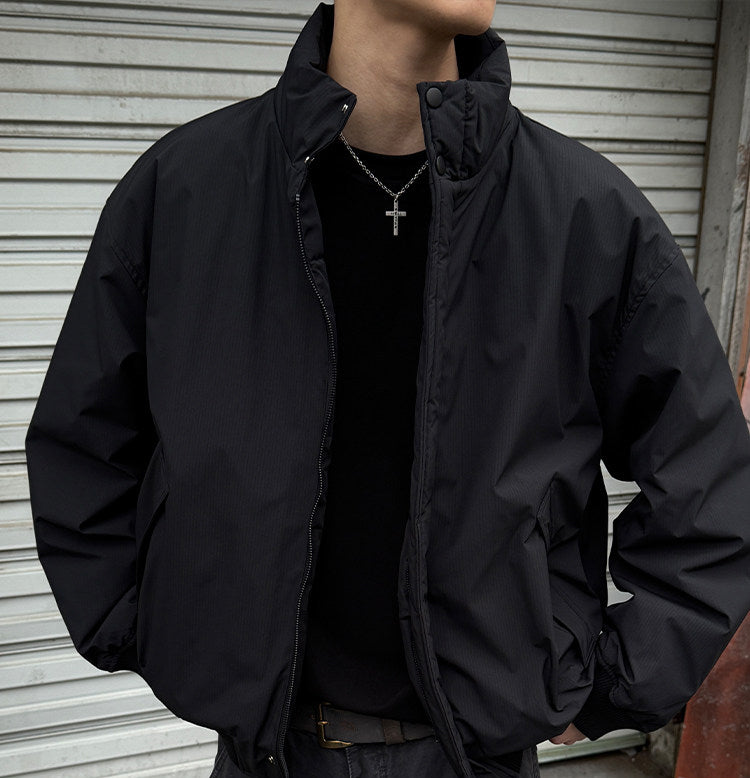 Duck Down Jacket – Stand Collar & Ribbed Hem | Yamalinclothes