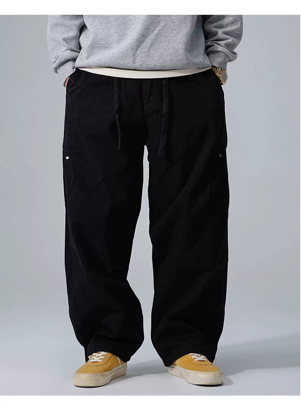 Cotton Baggy Pants – Drawstring Waist & Relaxed Leg