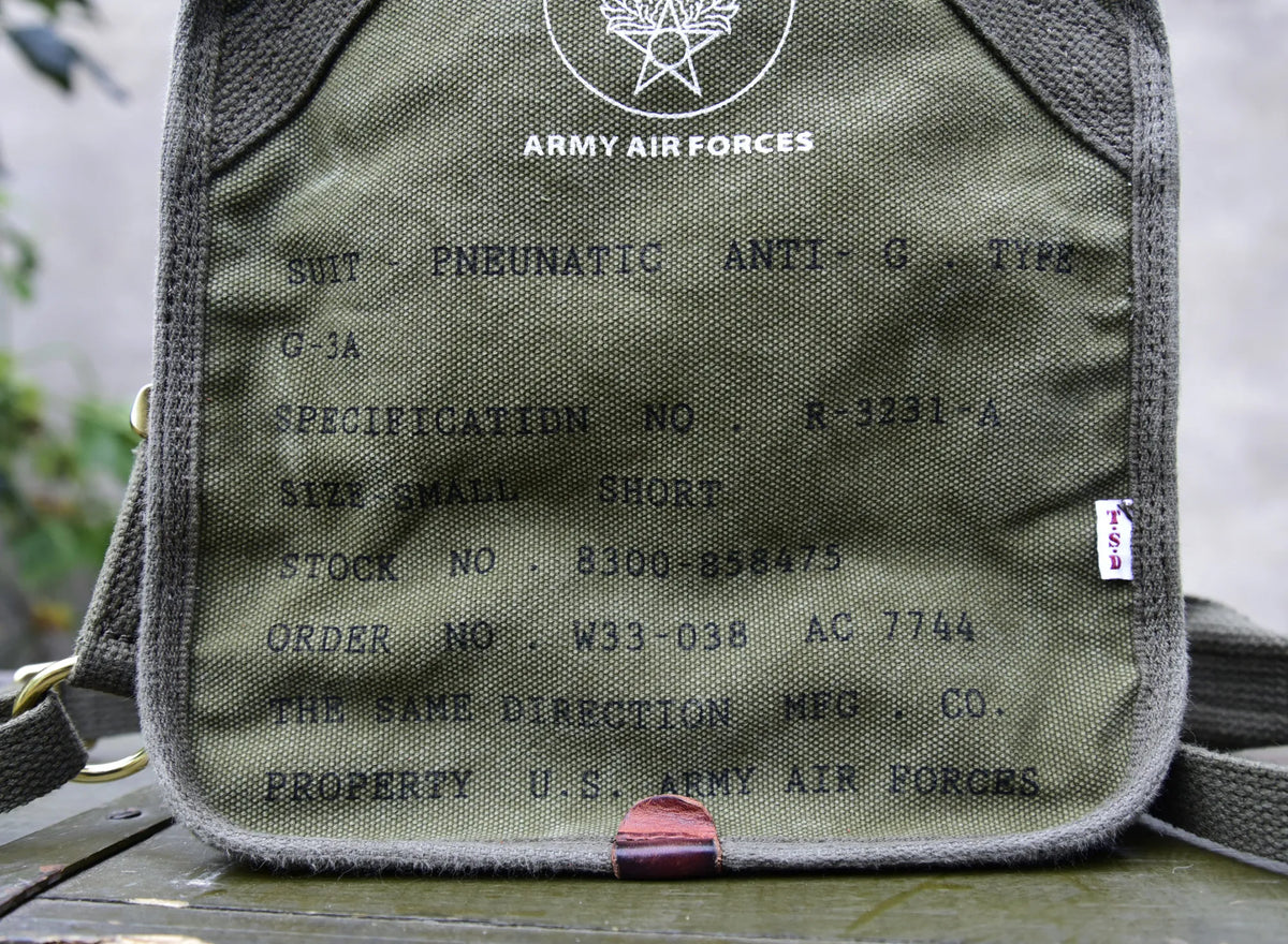 WWII Military Washed Canvas Shoulder Crossbody Bag – Heavy Duty Brass Hardware Men's Casual Bag | Yamalinclothes