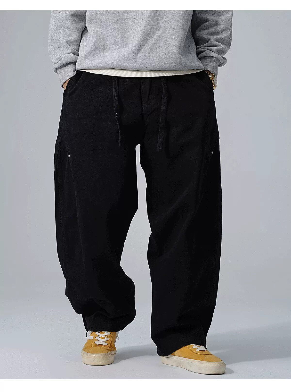 Cotton Baggy Pants – Drawstring Waist & Relaxed Leg