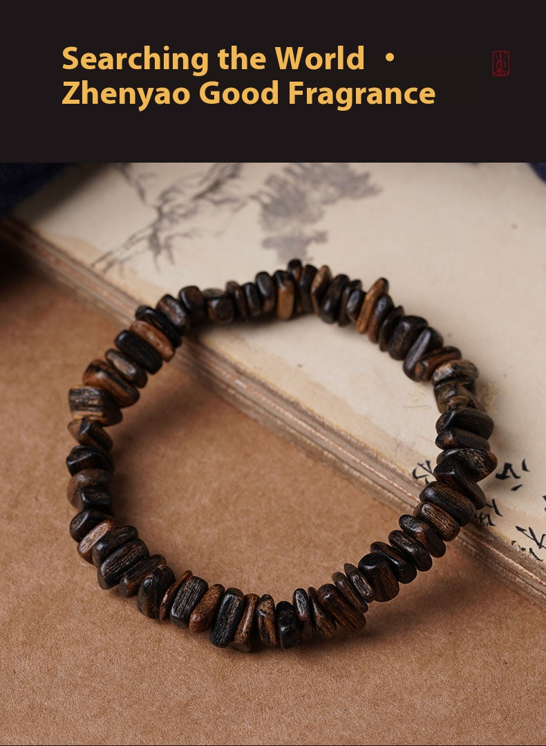 Bargain Natural Submersible Grade Dalagan Shape-Shifting Agarwood Bracelet Old Material High Oil Women's Men's Wooden Cultural Play Bracelet