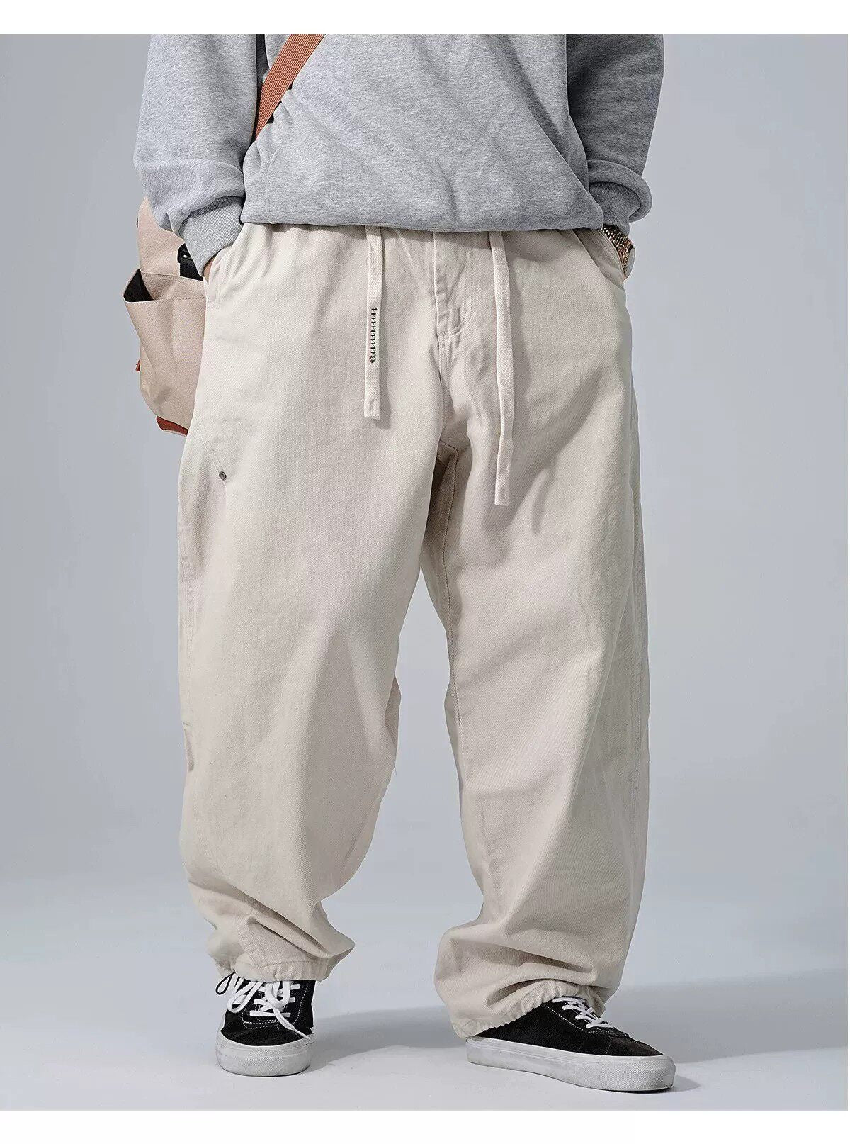 Cotton Baggy Pants – Drawstring Waist & Relaxed Leg