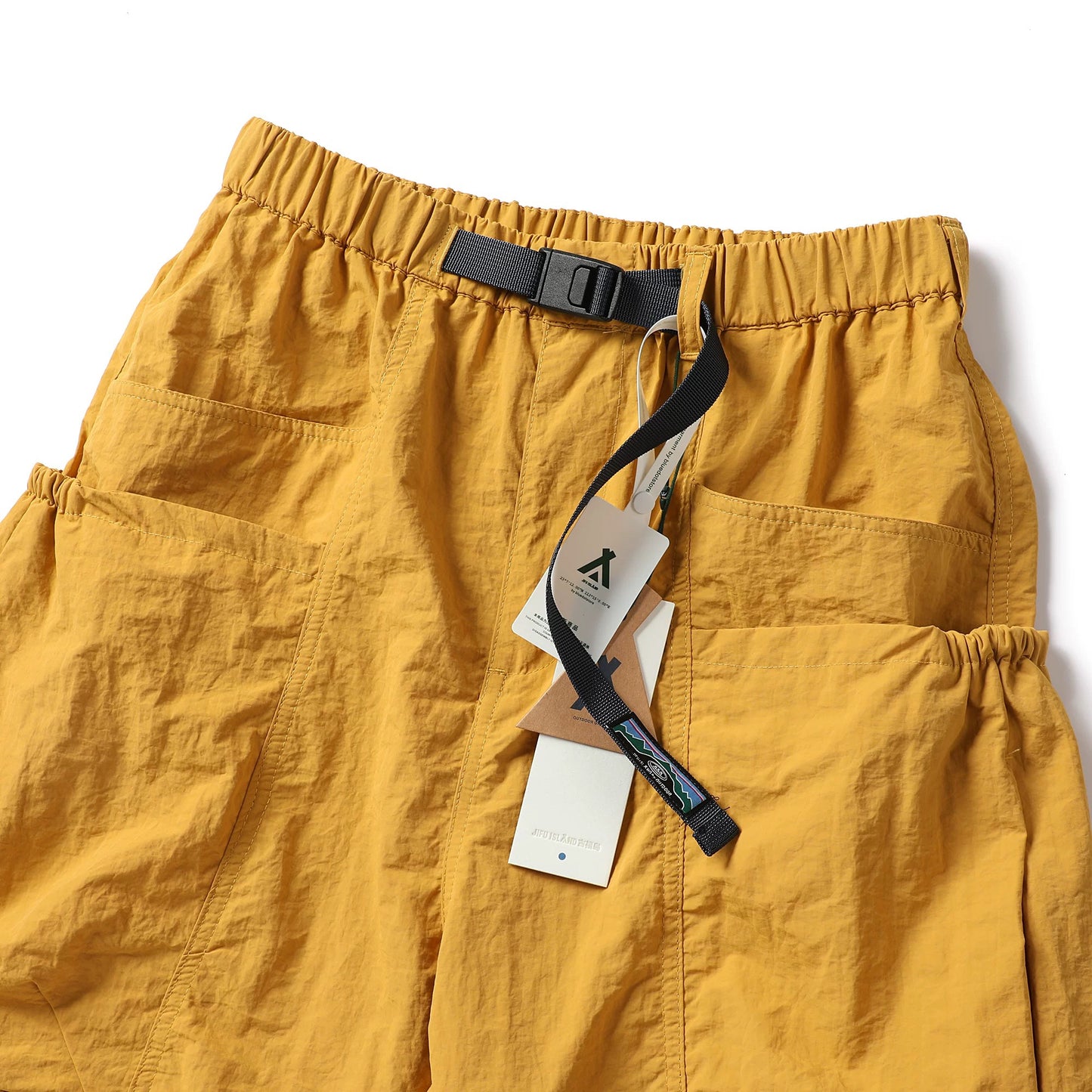 Japanese Retro Large Cargo Shorts Multi-Pocket Unisex Loose Straight