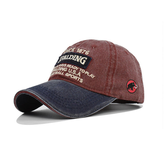 Color-Block Washed Denim Appliqué Baseball Cap – American Vintage Unisex – cap | japanese streetwear | vintage workwear | unisex | Yamalinclothes