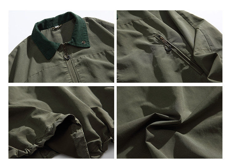 Japanese Vintage Workwear Lapel Jacket – Relaxed Unisex Chore Coat