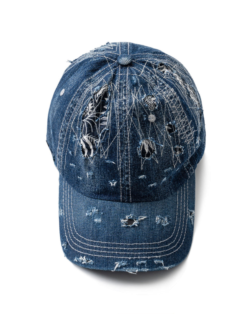 American Vintage Distressed Denim Baseball Cap – Embroidered Unisex | Yamalin clothes | Vintage workwear outfit for men