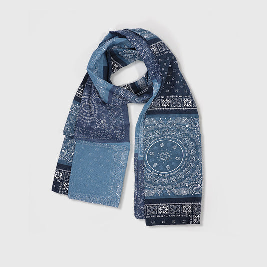 Ethnic Paisley Cotton Scarf – Vintage Patchwork Print Unisex Autumn Winter Wrap