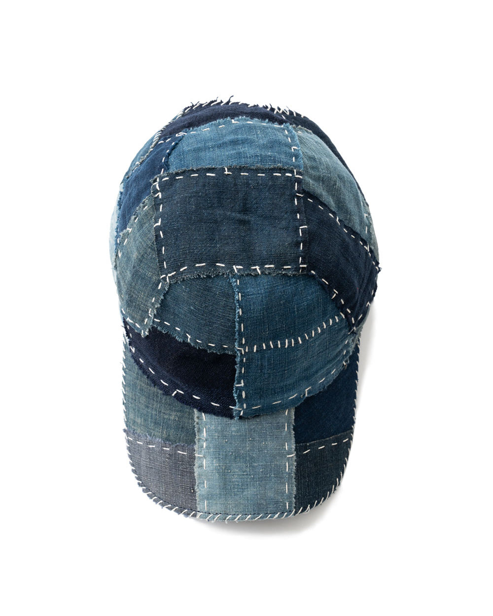 Indigo Dyed Patchwork Embroidered Denim Baseball Cap – Vintage Unisex | Yamalin clothes | Vintage workwear outfit for men