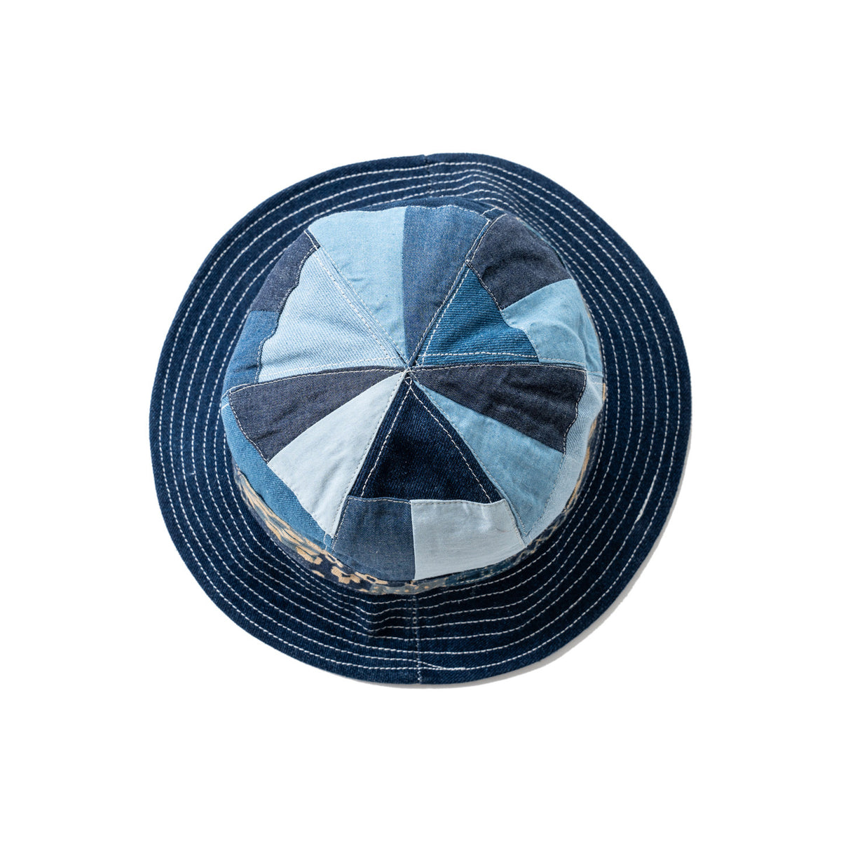 Indigo Dyed Handmade Patchwork Bucket Hat – Japanese Vintage Unisex | Yamalin clothes | Vintage workwear outfit for men