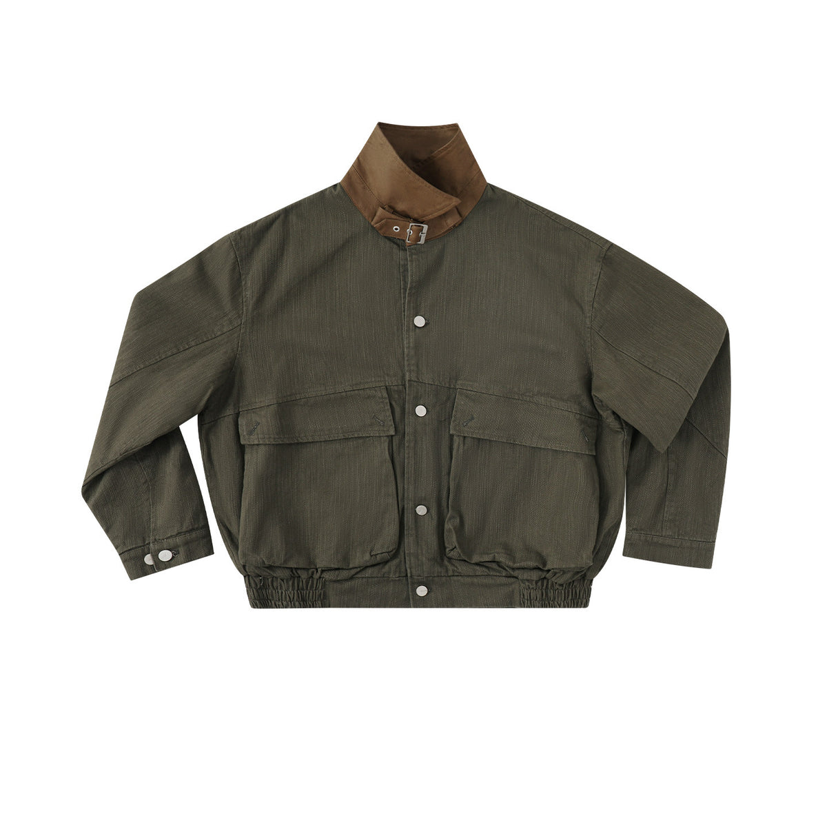 American Vintage Large Pocket Waist-Cinching Jacket – 100% Cotton Men's Streetwear Coat | Yamalinclothes