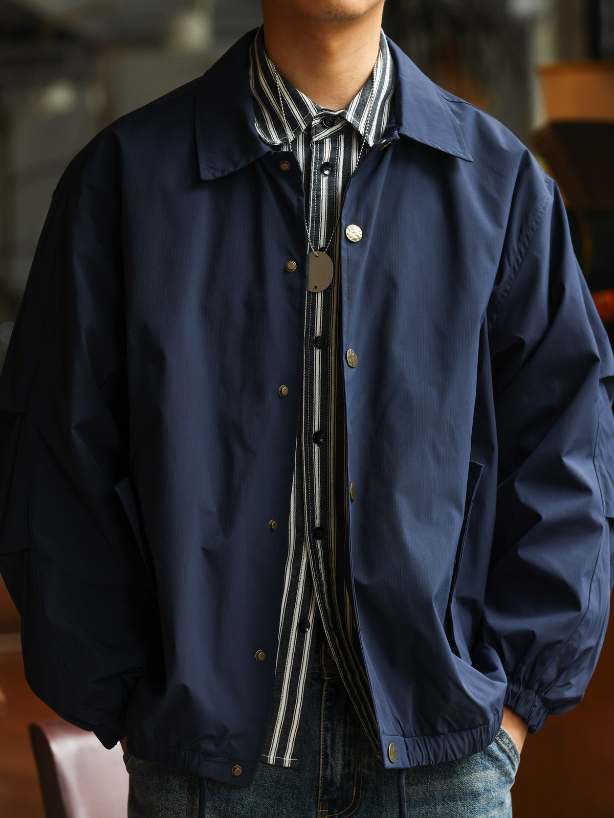Coach Jacket – Snap Front & Drawstring Hem | Yamalinclothes