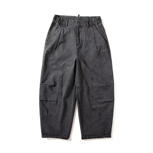 Tapered Utility Pants – Curved Panels & Knee Pleats | Yamalin clothes | Vintage workwear outfit for men
