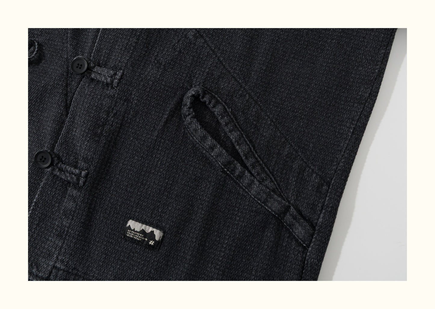 Ethnic-Style Buckle Denim Jacket – Vintage Washed Casual Outerwear with Chinese Folk Detail