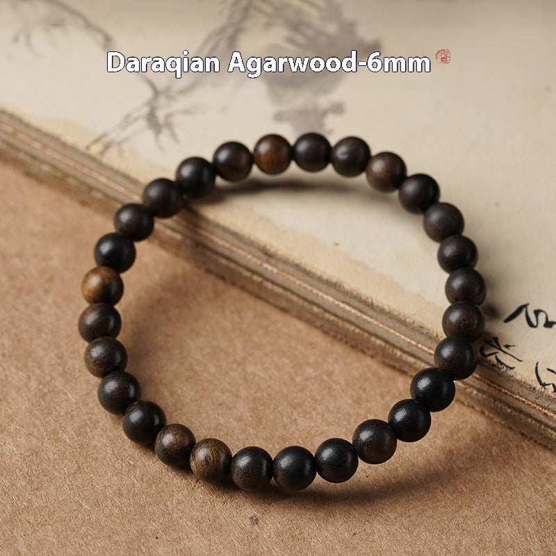 Bargain Natural Submersible Grade Dalagan Shape-Shifting Agarwood Bracelet Old Material High Oil Women's Men's Wooden Cultural Play Bracelet