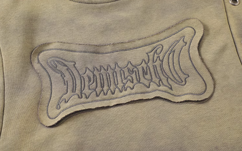 American fashion brand wasteland style gradient patch letter crew neck sweatshirt men's autumn hip hop pullover top