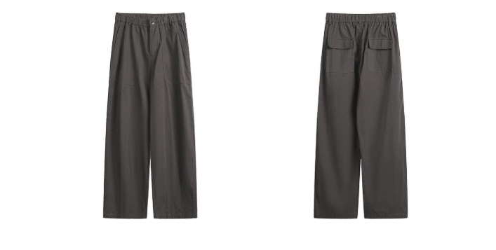 Cotton Work Pants – Elastic Waist & Wide Straight Leg | Yamalinclothes