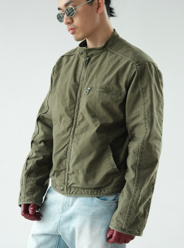 Cotton Jacket – Washed Finish & Zip Chest Pocket