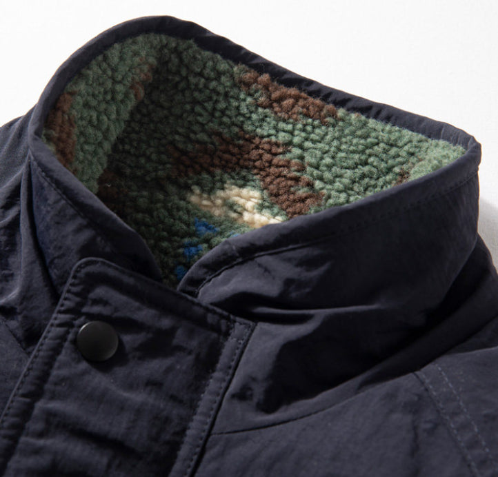 Reversible Fleece Jacket – Geometric Pattern | Yamalinclothes | Vintage workwear outfit