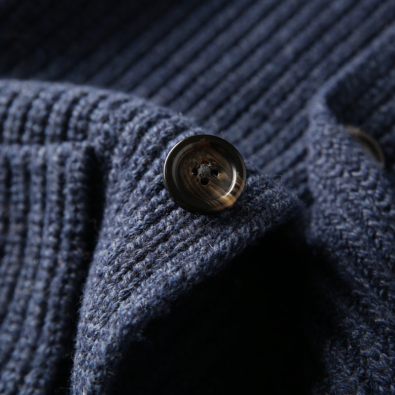 Italian custom made ultra-fine wool foreign trade tail goods autumn and winter men's high-end thickened knitted cardigan sweater jacket