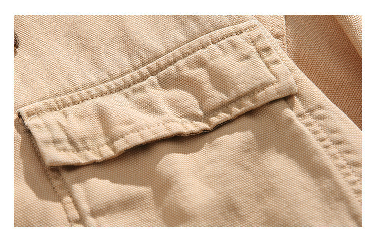 Cotton Cargo Jacket – Corduroy Collar & Four Pockets | Yamalin clothes | Vintage workwear outfit for men