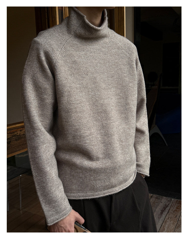 560G Turtleneck Drop Shoulder Sweater – Warm Loose Unisex