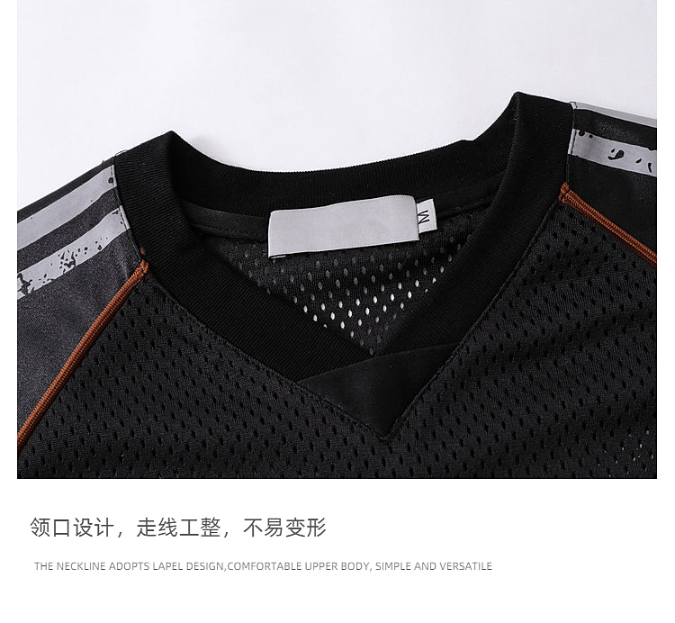 American Street Style T-Shirt for Men and Women 2025 Summer Rugby Jersey Short Sleeve Oversize Loose Casual Top