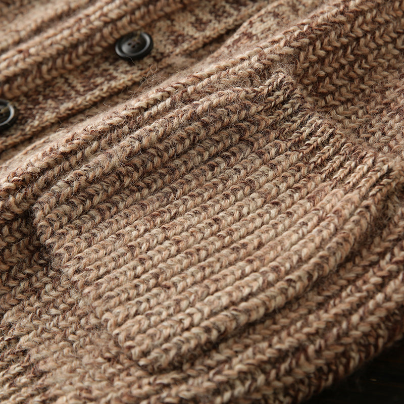 X06 Heavy all wool! Italian single foreign trade tail goods high-end men's autumn and winter knitted cardigan thickened sweater coat