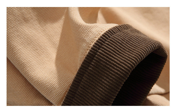 Cotton Cargo Jacket – Corduroy Collar & Four Pockets | Yamalin clothes | Vintage workwear outfit for men