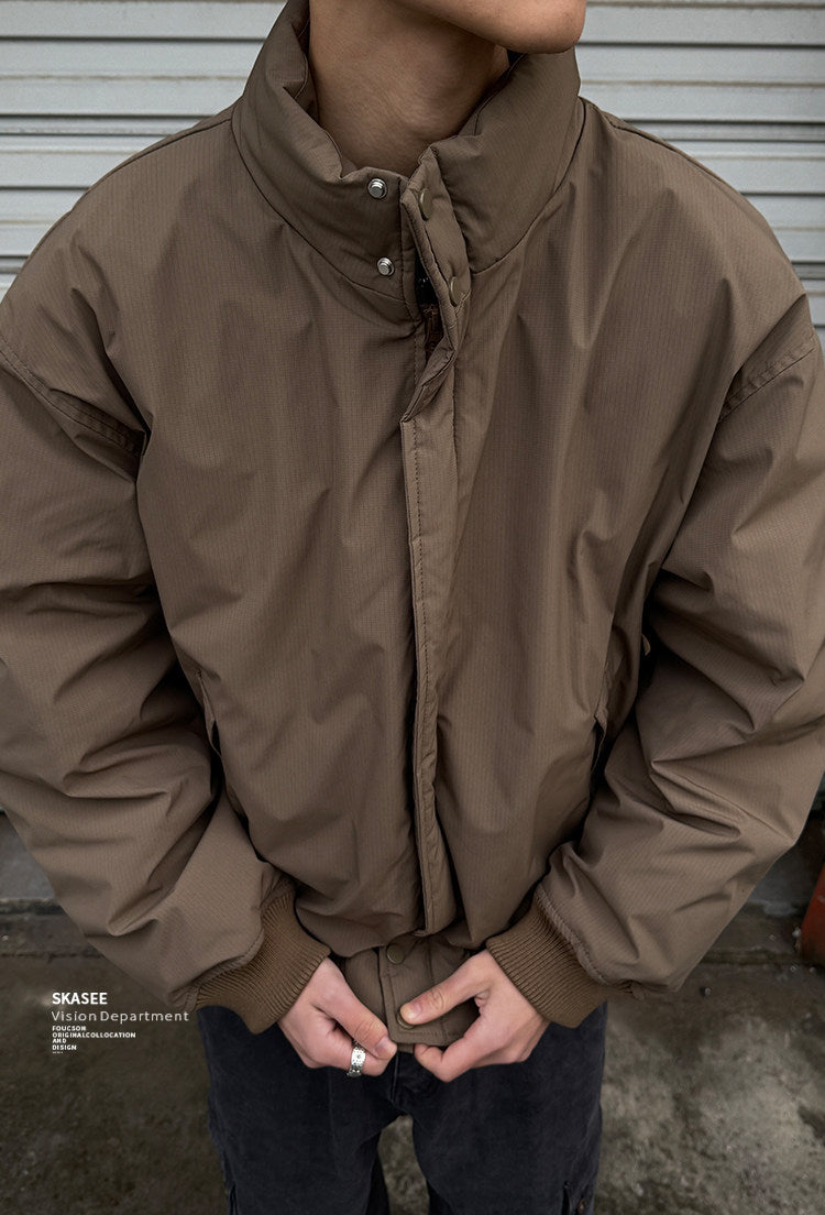 Duck Down Jacket – Stand Collar & Ribbed Hem | Yamalinclothes