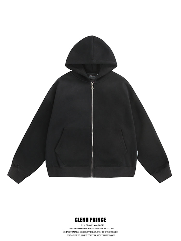 American Style Trendy Brand 3D Backpack Hooded Cardigan Sweatshirt Men Spring Niche Design Zipper Jacket