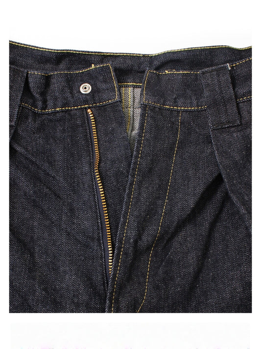 Denim Shorts – Leaf Embroidery & Wide Leg