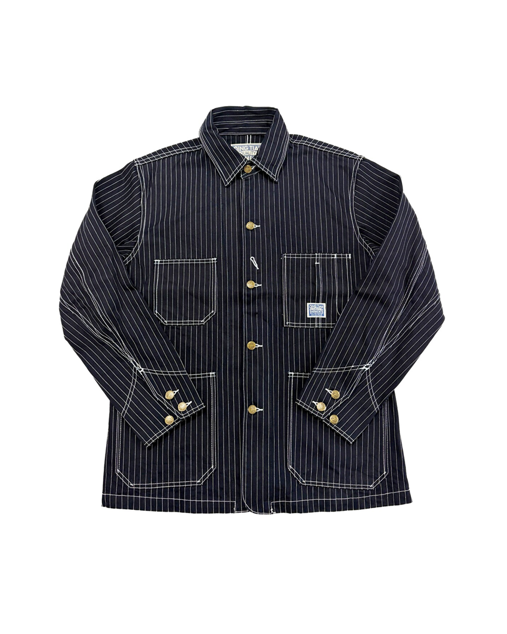 Vertical Stripe Heavyweight Railroad Four-Pocket Work Jacket – American Vintage Unisex | Yamalinclothes | Vintage workwear outfit