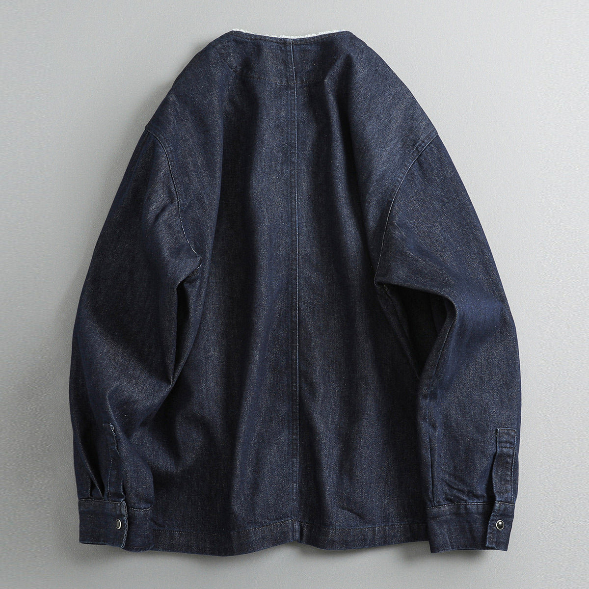 Japanese Retro Raw Edge Washed Denim Jacket – Loose Fit Cardigan Crew Neck Men’s | Yamalinclothes